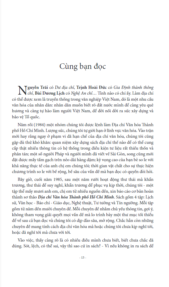 Địa Chí Văn Hóa Thành Phố Hồ Chí Minh Tập 1 - Lịch Sử