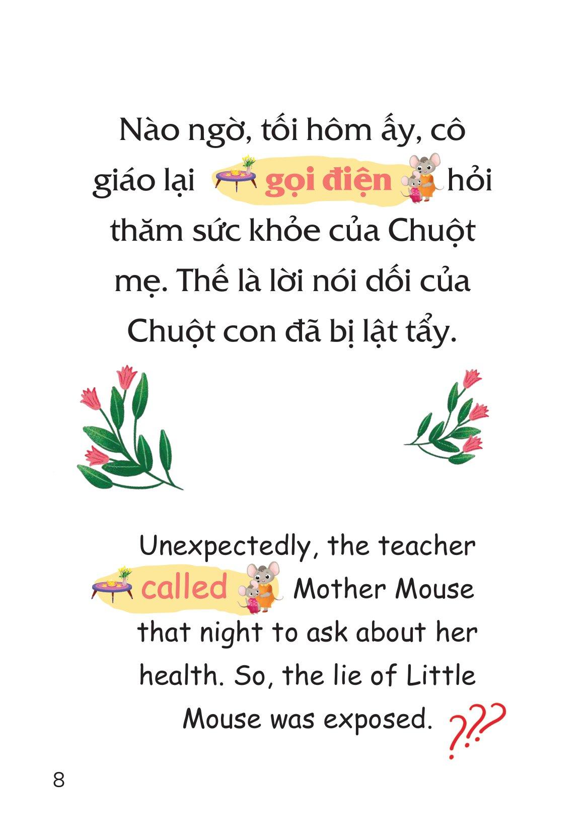Sách Truyện Tranh Song Ngữ Việt Anh Cho Bé - Bé Ngoan Không Nói Dối
