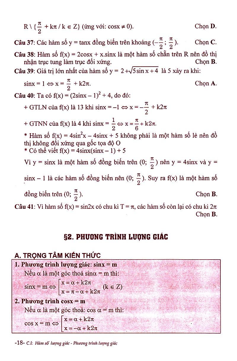 Phân Dạng Và Phương Pháp Giải Các Dạng Bài Tập Trắc Nghiệm Đại Số - Giải Tích 11