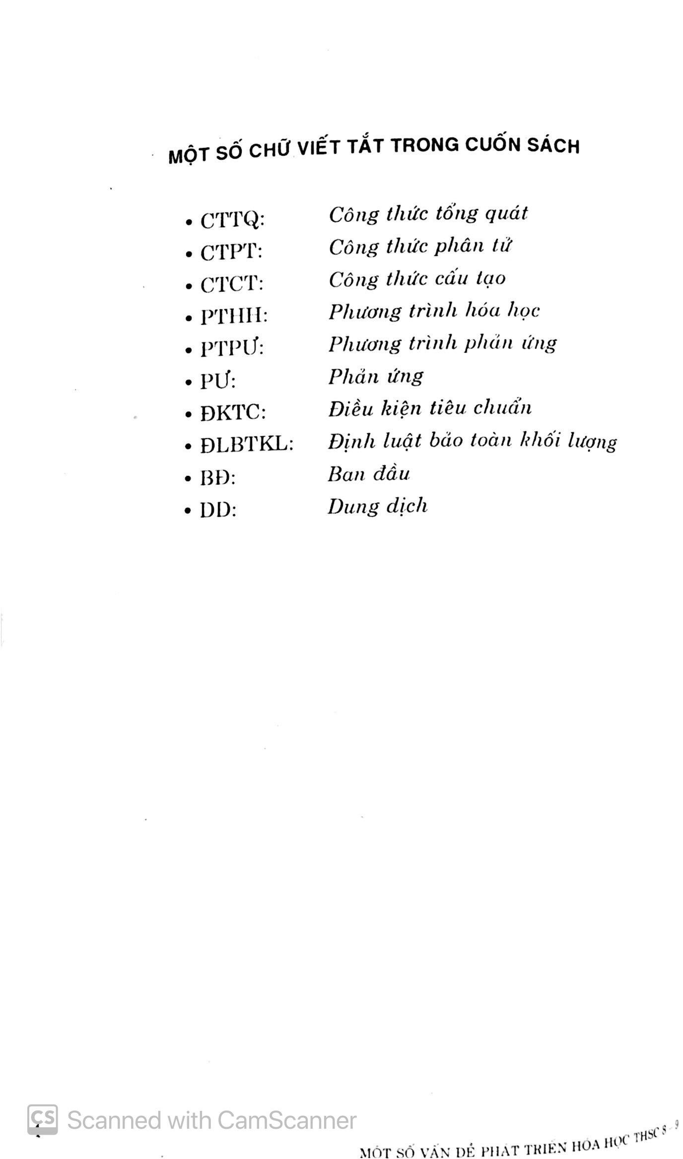 Một Số Vấn Đề Phát Triển Hóa Học Thcs 8-9