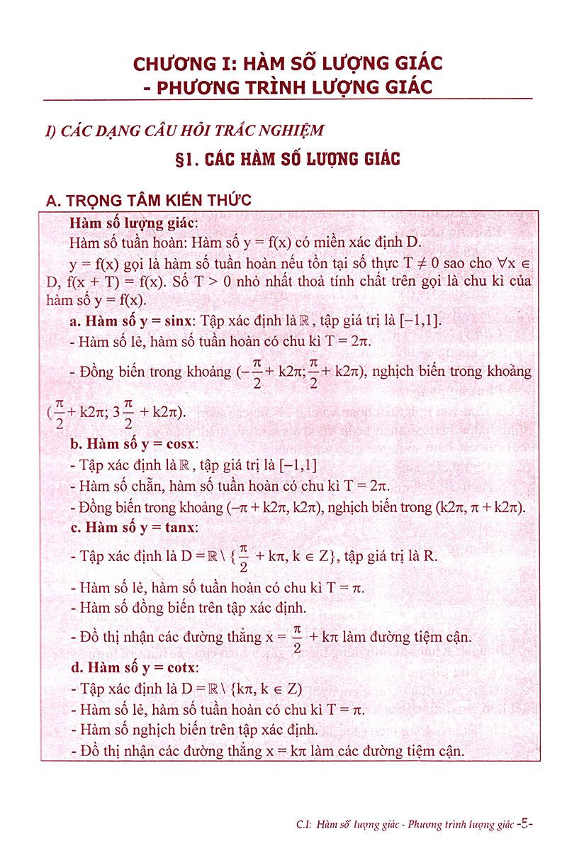 Phân Dạng Và Phương Pháp Giải Các Dạng Bài Tập Trắc Nghiệm Đại Số - Giải Tích 11