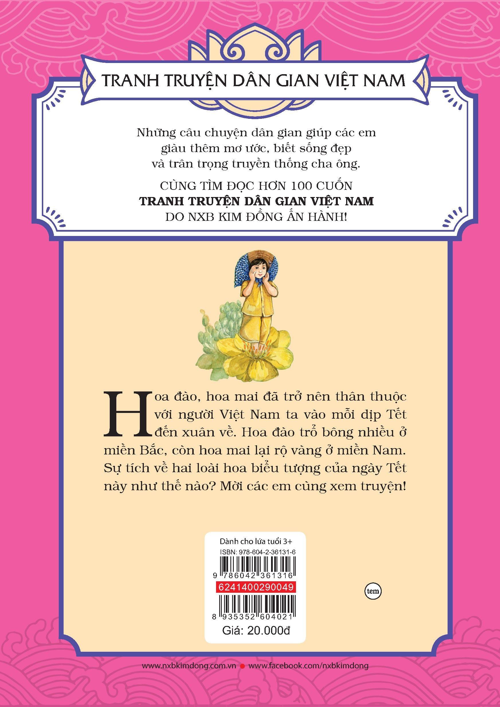 Tranh Truyện Dân Gian Việt Nam - Sự Tích Hoa Đào, Hoa Mai (Tái Bản 2024)
