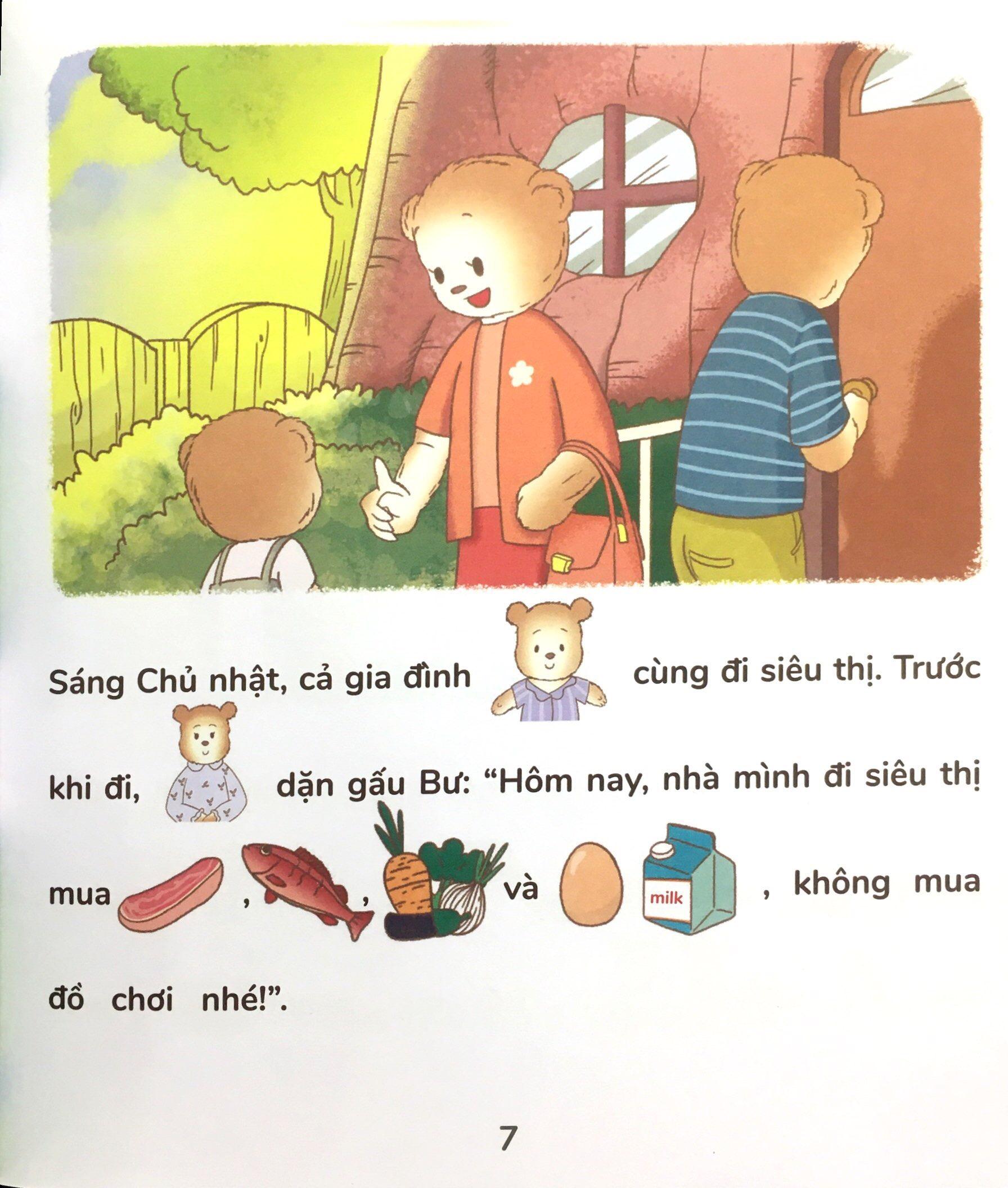 Gấu Bư Đi Siêu Thị - Học Kĩ Năng Sống Cùng Gấu Bự - Truyện Tương Tác Phát Triển EQ (Dành Cho Trẻ Từ 3-9 Tuổi)