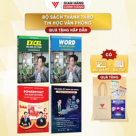 Combo 4 Sách Excel - Word - PowerPoint - AI Ứng Dụng Văn Phòng Từ Cơ Bản Đến Nâng Cao 