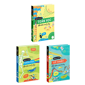 Sách khởi điểm của tư duy toán học kỹ thuật khoa học sách phát triển tư duy cho trẻ 5 - 10 tuổi usborne stem bộ 3 cuốn Á Châu books