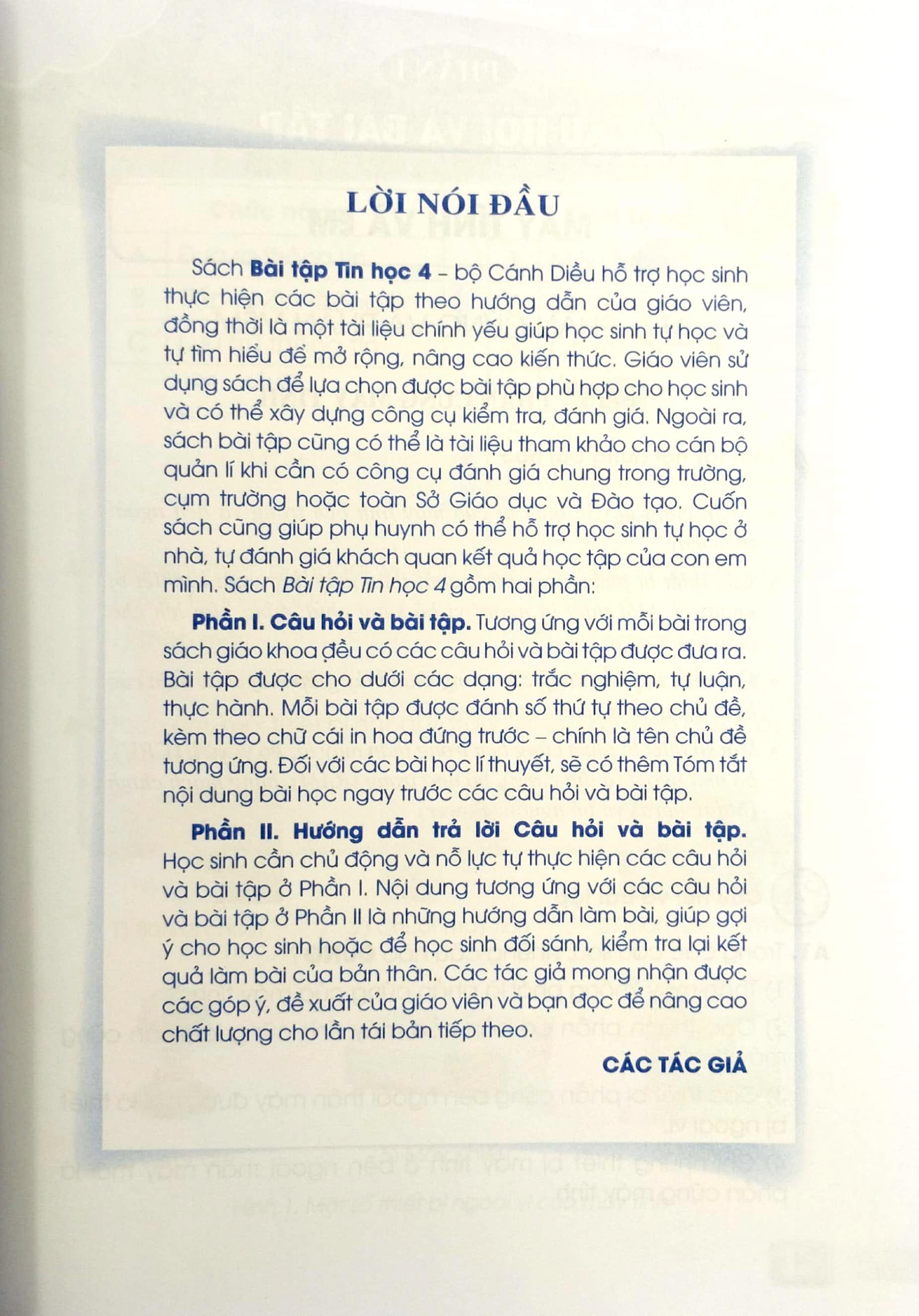 Bài Tập Tin Học 4 (Cánh Diều) (2023)