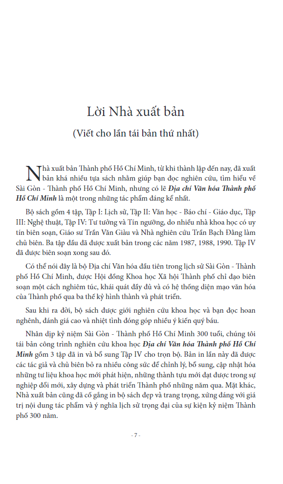 Địa Chí Văn Hóa Thành Phố Hồ Chí Minh Tập 1 - Lịch Sử