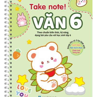 sách - COMBO 2C TAKE NOTE! Văn 6 (CÓ lò xo) và 360 động từ bất quy tắc (bản màu)
