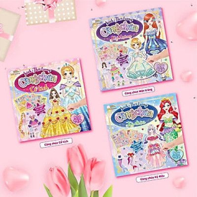 Combo Sách Thời Trang Công Chúa: Cổ Tích - Mặt Trăng - Kỳ Diệu (Bộ 3 Cuốn) - Kèm Stickers