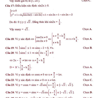 Phân Dạng Và Phương Pháp Giải Các Dạng Bài Tập Trắc Nghiệm Đại Số - Giải Tích 11