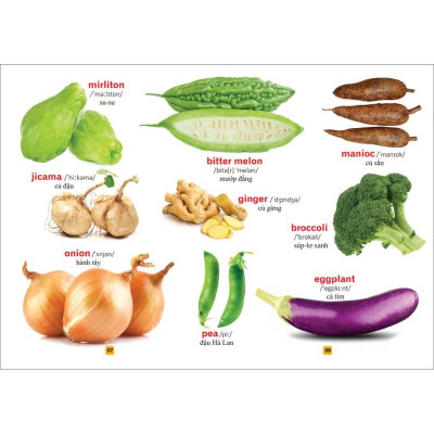 Từ Điển Tranh Về Rau - Củ - Quả - Hoa (Bìa Cứng) - Bản Quyền