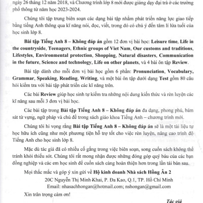 Bài Tập Tiếng Anh 8 - Không Đáp Án (Kết Nối Tri Thức) -Tặng Kèm File Đáp Án -HA