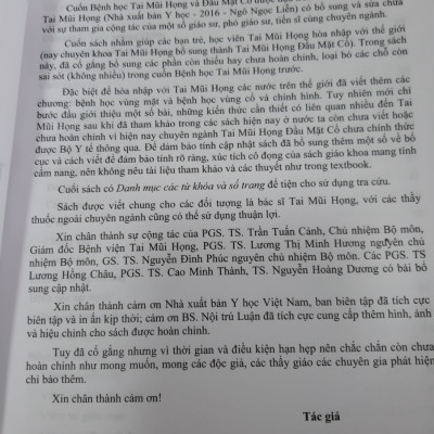 Bệnh Học Tai Mũi Họng - Đầu Mặt Cổ