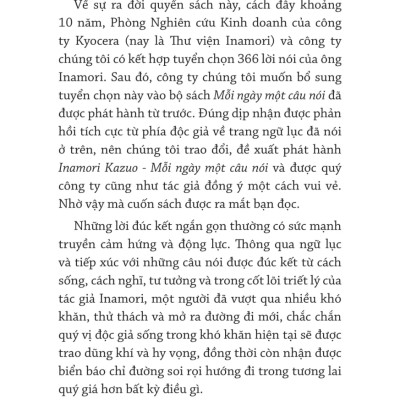 Inamori Kazuo Mỗi Ngày Một Câu Nói Nâng Tầm Vận Mệnh - TRE