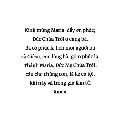 Kinh Kính Mừng - Một Suy Tư Mới Của Đức Giáo Hoàng Phanxicô