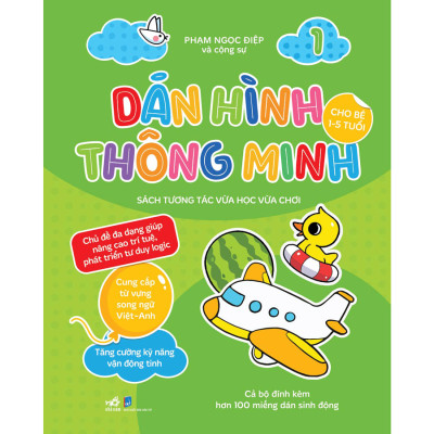 Bộ 4 cuốn "Dán hình thông minh cho bé 1-5 tuổi Sách tương tác vừa học vừa"