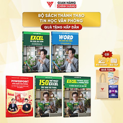 Combo 5 Sách Word - Excel - Power Point - 150TT - Power Query ĐÀO TẠO TIN HỌC Ứng Dụng Văn Phòng Kèm Video Hướng Dẫn