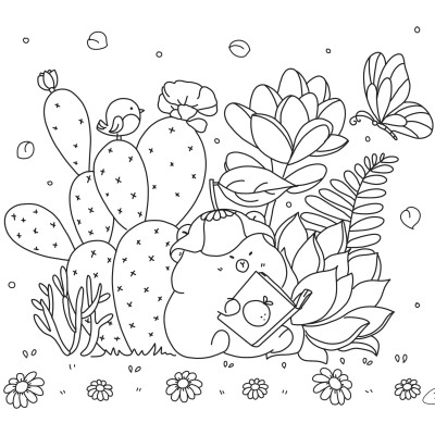 Sách Capybara Happy Everyday - Hạnh Phúc Mỗi Ngày ABBOOKS coloring  book