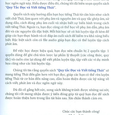 Quy Tắc Đọc Và Viết Tiếng Thái
