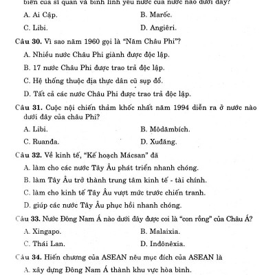 36 Bộ Đề Trắc Nghiệm Ôn Thi Trung Học Phổ Thông Quốc Gia 2019 - Khoa Học Xã Hội