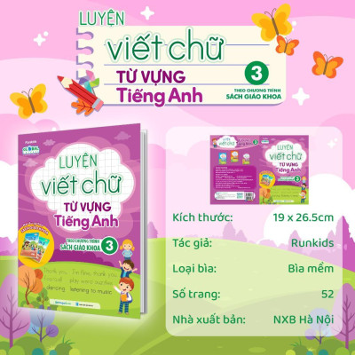 Sách - Luyện Viết Chữ Từ Vựng Tiếng Anh Theo Chương Trình Sách Giáo Khoa Lớp 3 - Megabook
