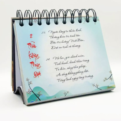 Kinh Pháp Cú - 365 Ngày Sống Theo Lời Phật Dạy ( Kiểu Lò Xo Để Bàn In Màu )