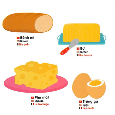 Sách Chuyển Động Thông Minh Đa Ngữ Việt - Anh - Pháp: Thức Ăn - Foods - Les Aliments