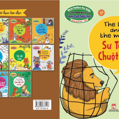 Combo 4 cuốn truyện tranh song ngữ - Truyện tranh ngụ ngôn dành cho thiếu nhi song ngữ Anh - Việt ( Kiến và chim + sư tử và chuột nhắt+ sói và sóc + chuột , gà trống và mèo )