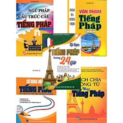 Combo Sách Học Tiếng Pháp Cho Người Mới Bắt Đầu + Văn Phạm Pháp Văn (Bộ 5 Cuốn) - HA