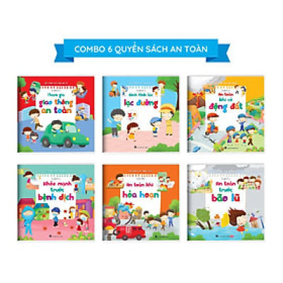 Bộ sách Cẩm nang an toàn cho bé 3 - 16 tuổi - Gồm 6 cuốn (an toàn khi Lạc đường, Động đất, Lũ lụt, Hỏa hoạn, Dịch bệnh, Tham gia giao thông) - Có file nghe