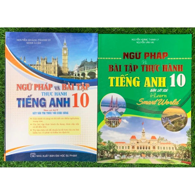 Combo 2 cuốn: Ngữ pháp và bài tập thực hành tiếng anh 10 (bám sát KNTT và I Learn Smart Book) (HA-MK1)