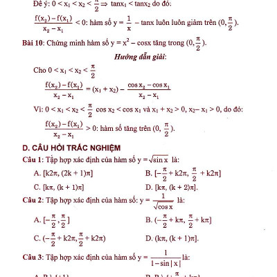 Phân Dạng Và Phương Pháp Giải Các Dạng Bài Tập Trắc Nghiệm Đại Số - Giải Tích 11