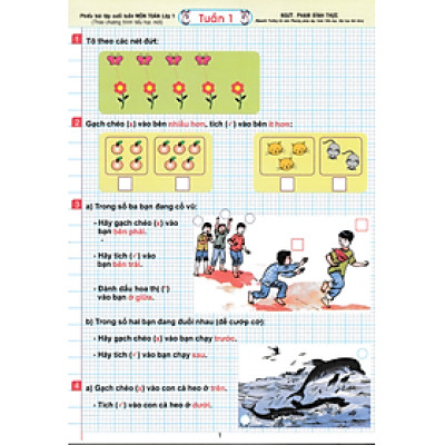 PHIẾU BÀI TẬP CUỐI TUẦN MÔN TOÁN LỚP 1 (THEO CHƯƠNG TRÌNH TIỂU HỌC MỚI)