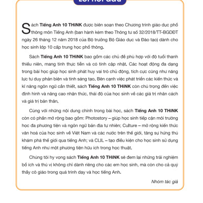 Tiếng Anh 10 Think - Student
