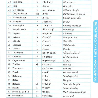 Global Success - Bài Tập Tiếng Anh 8 - Không Đáp Án