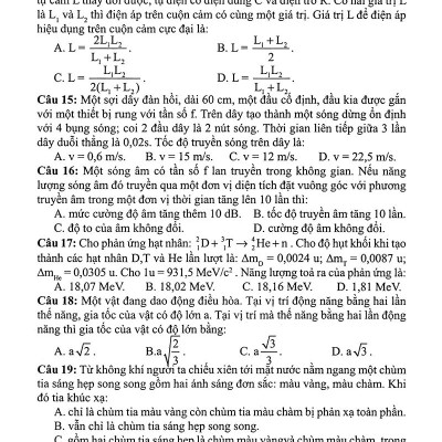 30  Bộ Đề Trắc Nghiệm Luyện Thi THPTQG 2019 - Khoa Học Tự Nhiên (Vật Lí - Hóa Học - Sinh Học)