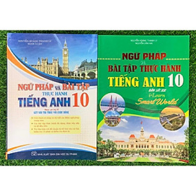Combo 2 cuốn: Ngữ pháp và bài tập thực hành tiếng anh 10 (bám sát KNTT và I Learn Smart Book) (HA-MK1)