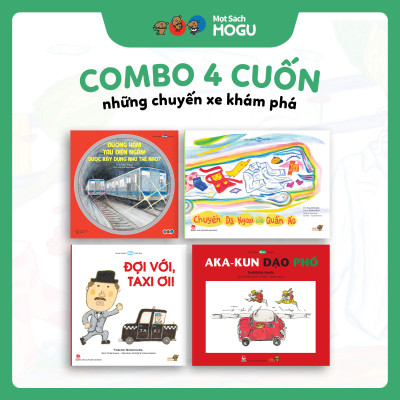 Truyện Ehon bé 3-4-5 tuổi - Bộ 4 cuốn Những chuyến xe khám phá