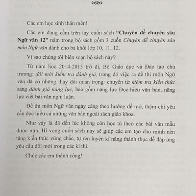 Sách Chuyên đề chuyên sâu bồi dưỡng Ngữ văn 12 - Ôn thi THPT