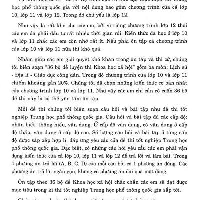 36 Bộ Đề Trắc Nghiệm Ôn Thi Trung Học Phổ Thông Quốc Gia 2019 - Khoa Học Xã Hội