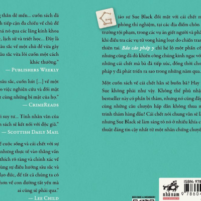 Sách - Báo cáo pháp y (Tái tại cuộc sống thông qua cái chết) (Sue Black) (Nhã Nam Official)