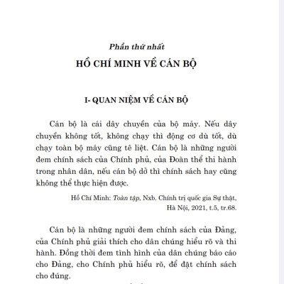 Hồ Chí Minh về cán bộ và công tác cán bộ