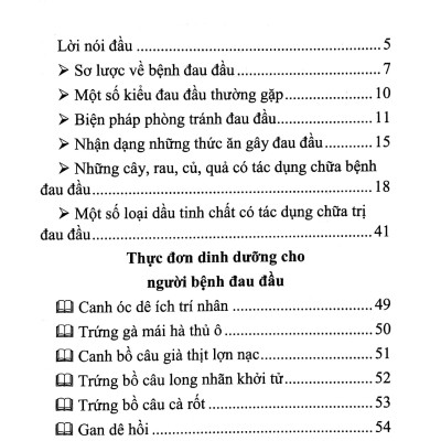 Thực Đơn Dinh Dưỡng Cho Người Bệnh Đau Đầu
