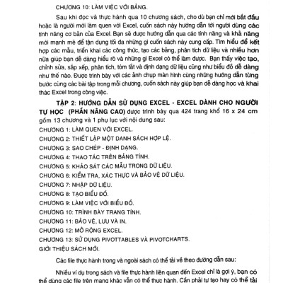 Hướng Dẫn Sử Dụng Excel - Excel Dành Cho Người Tự Học (Phần Nâng Cao - Tái Bản) (STK)