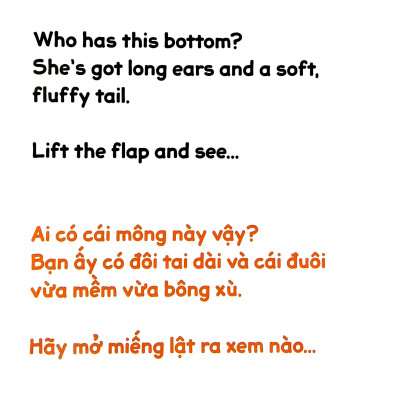 Sách Lật Tương Tác Song Ngữ 0-3 Tuổi - Mông Ai Đây?