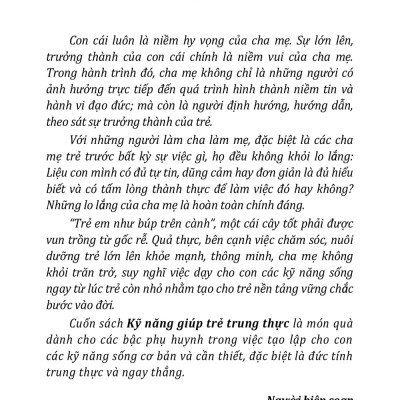 Kỹ Năng Giúp Trẻ Trung Thực