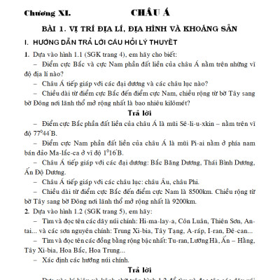 Giải Bài Tập Địa Lí 8 - KV