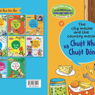 Combo 4 cuốn truyện tranh song ngữ - Truyện tranh ngụ ngôn dành cho thiếu nhi song ngữ Anh - Việt ( Kiến và chim + sư tử và chuột nhắt+ sói và sóc + chuột , gà trống và mèo )