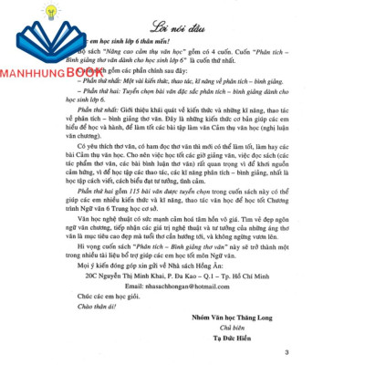 SÁCH - phân tích bình giảng thơ văn lớp 6 (dùng chung cho các bộ sgk mới hiện hành)