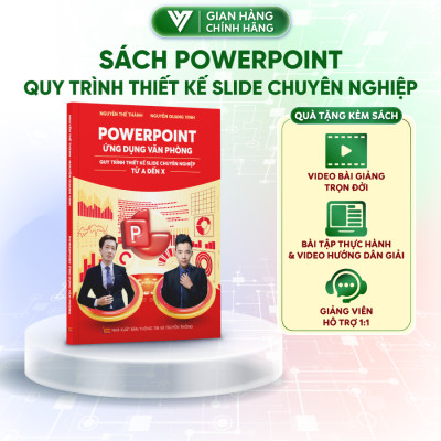 Sách PowerPoint Ứng Dụng Văn Phòng Quy Trình Thiết Kế Slide Chuyên Nghiệp Kèm Video Online Miễn Phí